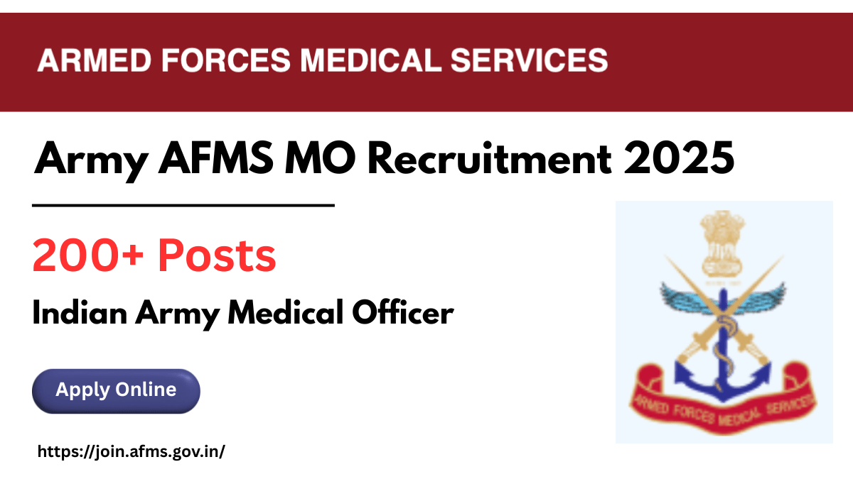 Army AFMS MO Recruitment 2025